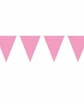 Geboorte baby roze vlaggenlijn slingers extra groot 10 meter